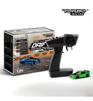 TURBO RACING Micro Drift Car 1/76ème bleu  TB-C64