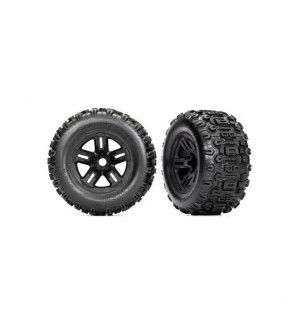 TRAXXAS Pneus Sledshammer montés sur jantes noires 3.8 (la paire) 967