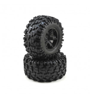 TRAXXAS Pneus Maxx AT X-MAXX montés sur jantes noires (la paire) 7772