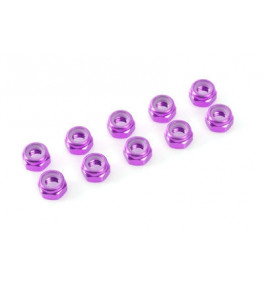 G-FORCE écrou aluminium nylstop M4 violet (10 pièces) GF-0400-042