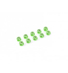 G-FORCE écrou aluminium nylstop M4 vert (10 pièces) GF-0400-041