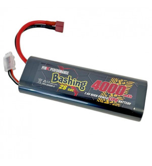 PINK PERFORMANCE Batterie lipo 2S 50C 4000mAh 7.4V Dean PP3-2S4000-D 