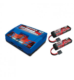 TRAXXAS PACK CHARGEUR 2972G + 2 LIPO 3S 5000MAH 2990G