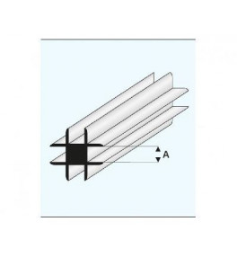 MAQUETT - Profil styrène connexion en croix 2.00mmx33cm 448-53/3