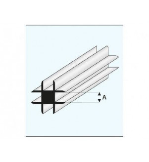 MAQUETT - Profil styrène connexion en croix 2.00mmx33cm 448-53/3