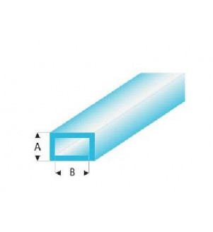 MAQUETT - Tube rectangulaire styrène bleu 3.00x6.00mmx33cm 445-55/3