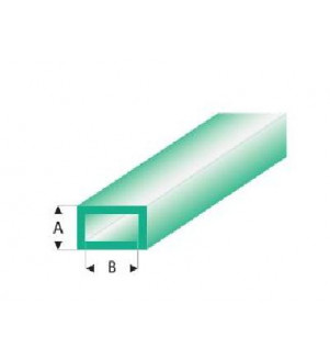 MAQUETT - Tube rectangulaire styrène vert 3.00x6.00mmx33cm 444-55/3
