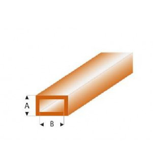 MAQUETT - Tube rectangulaire styrène brun 3.00x6.00mmx33cm 443-55/3