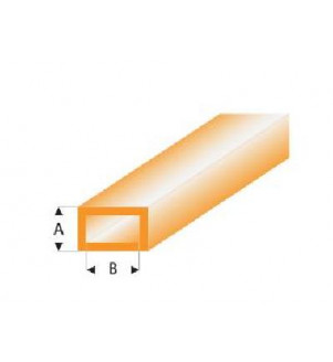 MAQUETT - Tube rectangulaire styrène orange 3.00x6.00mmx33cm 441-55/3