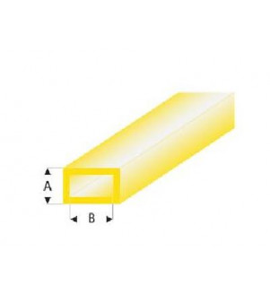 MAQUETT - Tube rectangulaire styrène jaune 3.00x6.00mmx33cm 440-55/3