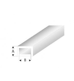 MAQUETT - Tube rectangulaire styrène blanc 3.00x6.00mmx33cm 439-55/3