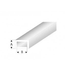 MAQUETT - Tube rectangulaire styrène blanc 2.00x4.00mmx33cm 439-53/3