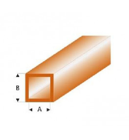 MAQUETT - Tube carré styrène brun 4.00x5.00mmx33cm 435-57/3