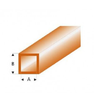 MAQUETT - Tube carré styrène brun 4.00x5.00mmx33cm 435-57/3