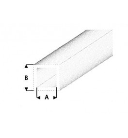 MAQUETT - Tube carré styrène blanc 5.00x6.00mmx33cm 431-59/3