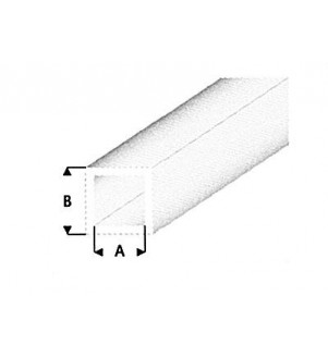 MAQUETT - Tube carré styrène blanc 4.00x5.00mmx33cm 431-57/3