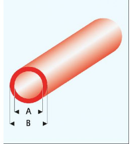MAQUETT - Tube styrène rouge transparent 5.00x6.00mmx33cm 426-59/3