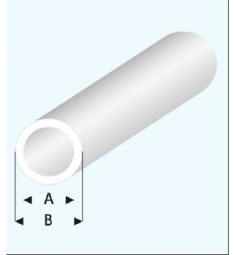 MAQUETT - Tube styrène blanc transparent 5.00x6.00mmx33cm 423-59/3