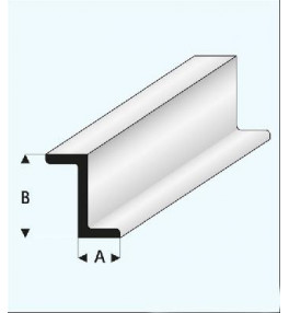 MAQUETT - Profilé styrène en Z 3.00x6.00mmx33cm 418-53/3