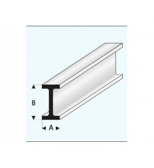 MAQUETT - Profilé en I styrène 1.75x3.50mmx33cm 414-50/3
