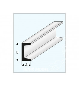 MAQUETT - Profilé en U styrène 3.00x6.00mmx33cm 412-57/3