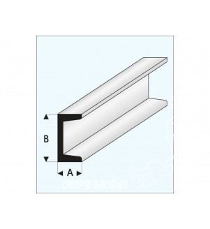 MAQUETT - Profilé en U styrène 3.00x6.00mmx33cm 412-57/3