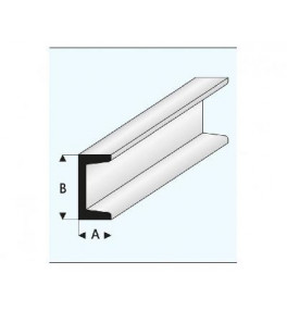 MAQUETT - Profilé en U styrène 0.75x1.50mmx33cm 412-51/3