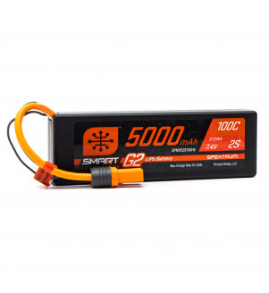 SPEKTRUM LIPO BATTERIE 7.4V 5000MAH 2S 100C SMART G2 SPMX52S100H5