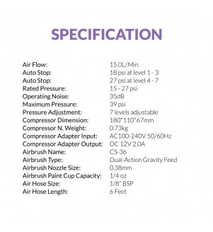 GAAHLERI COFFRET AEROGRAPHE CS-36 + COMPRESSEUR SERENAIR GTS-06 42939