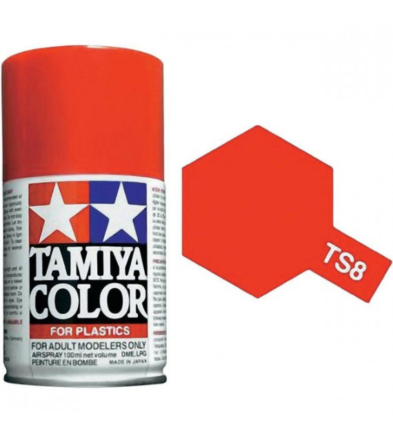 Bombe Peinture Tamiya  TS-8 Rouge Italian briliant 100ml