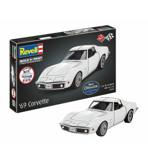 REVELL MAQUETTE '69 CORVETTE 20 PCS ECH : 1/32 AVEC STARTER KIT 77684