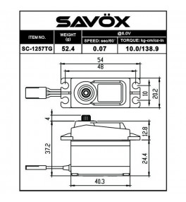 SAVOX Servo (6v-10kg-0.07s) SC-1257TG