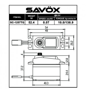 SAVOX Servo (6v-10kg-0.07s) SC-1257TG