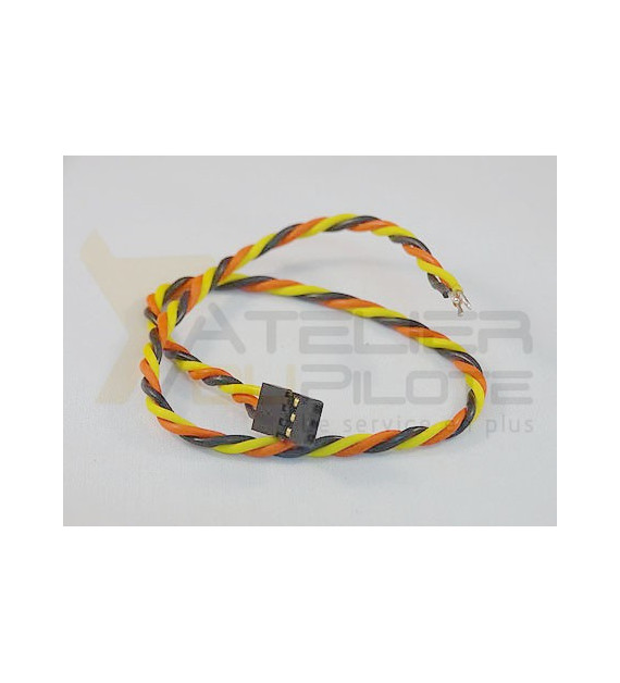 Cordon servo torsadé JR mâle 22AWG 30cm