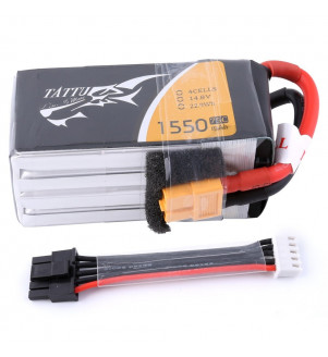 TATTU Batterie lipo 4S 75C 1550mah 14,8V 75C TA-75c-1550-4S1P-BF