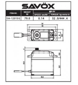 SAVOX Servo (6v-32kg-0.14s) SA-1231SG