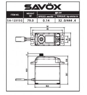 SAVOX Servo (6v-32kg-0.14s) SA-1231SG