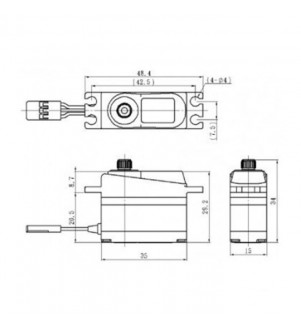 SAVOX Servo (7.4v-8kg-0.095s) High voltage SV-1250MG+