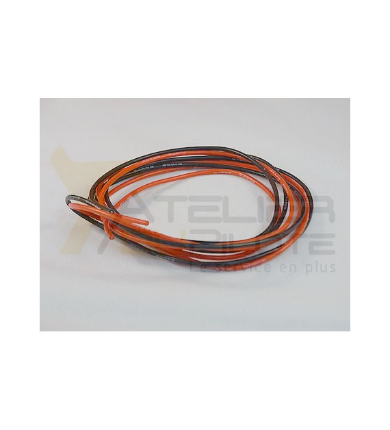 Câble silicone 0.6mm² 20AWG rouge et noir