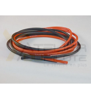 Cable silicone 16AWG 490 brins 1m R + 1m N