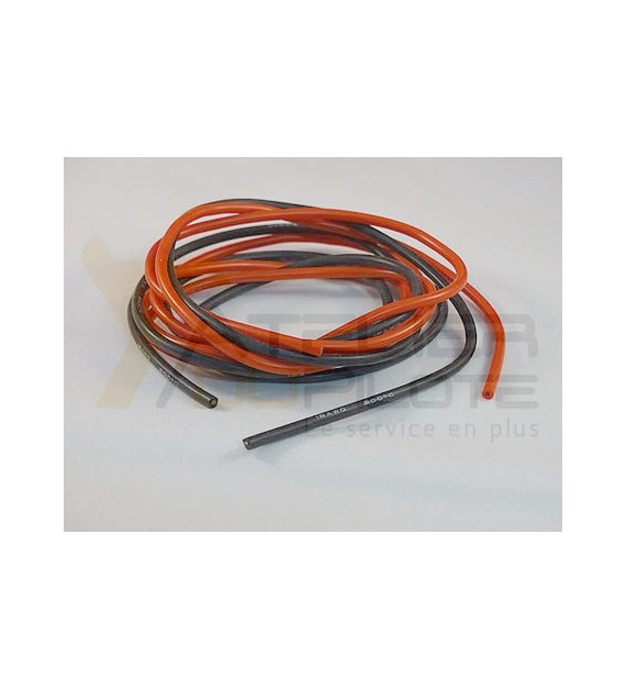 Cable silicone 18AWG 300 brins 1m rouge + 1m noir
