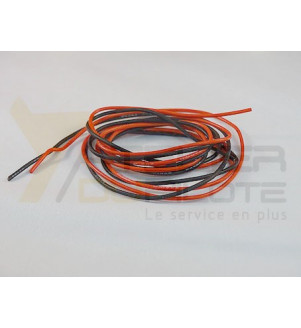 Cable silicone 22AWG 120 brins 1m R + 1m N