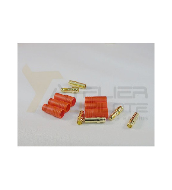 Connecteur or avec fiche en plastique 3.5mm (3 pins) M+F