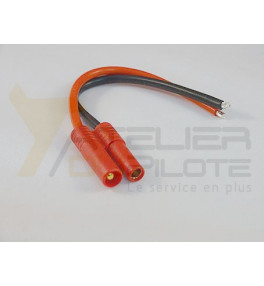 Connecteur or 4mm femelle 14AWG 10cm