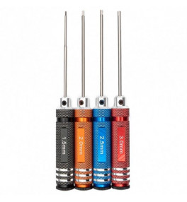 HOBBYTECH Lot de 4 tournevis Allen 6 pans (1.5mm, 2mm, 2.5mm, 3mm) HT