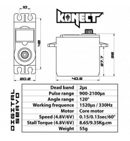 KONECT Servo (6v-9.35kg-0.13s) KN-0913LVMG