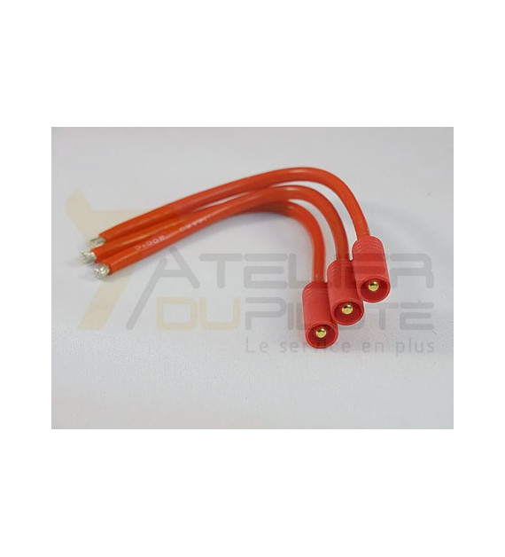 Connecteur or 3.5mm (3 pins) mâle 14AWG 10cm