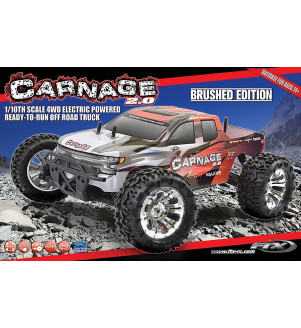 FTX Carnage 2.0 Truck 1/10 Brushed 4wd Rouge RTR FTX5537R