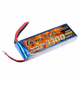 GENS ACE batterie lipo 2s 25C 3300mah 7.4V B-25C-3300-2S1P