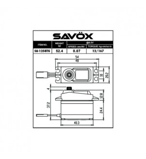 Servo Savox digital 12kg - 0,08s